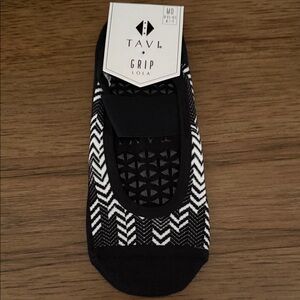Tavi Black and White Grip Socks